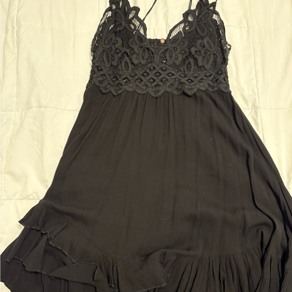 Free People Black Lace Midi Dress